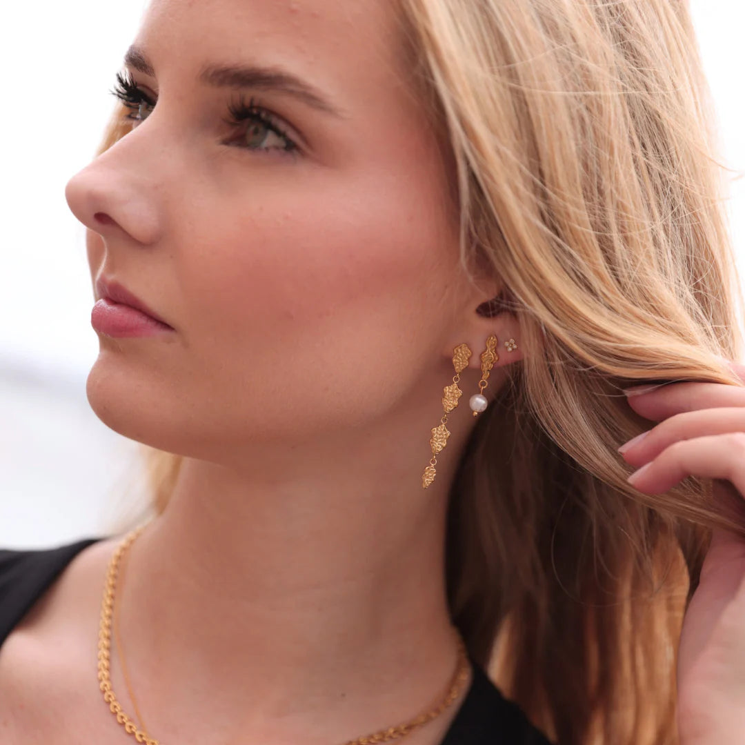 Freja øreringe sæt i forgyldt
