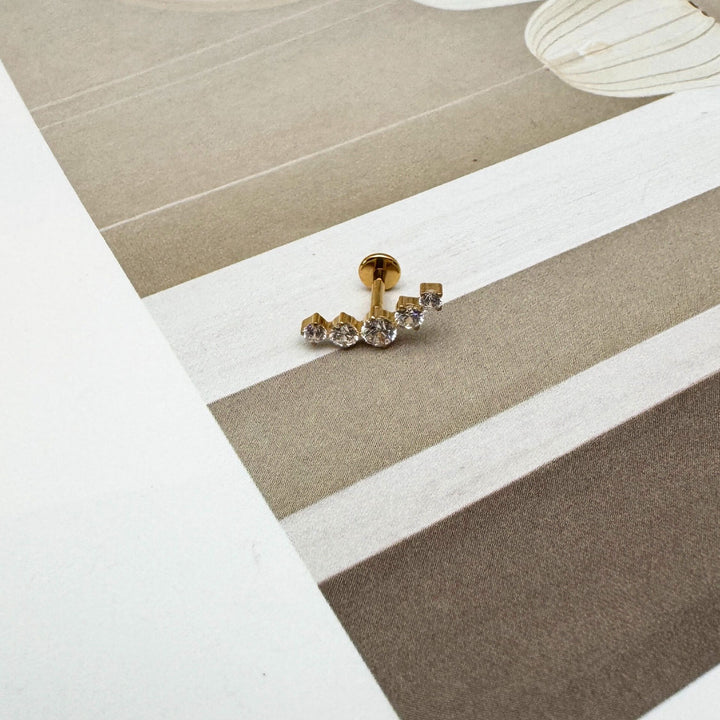 Cirkeline - Piercing gold-plated with zircons