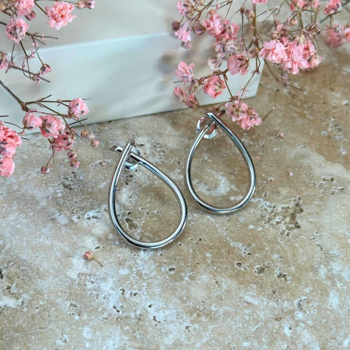 EVERYDAY - Earring stud large shiny silver