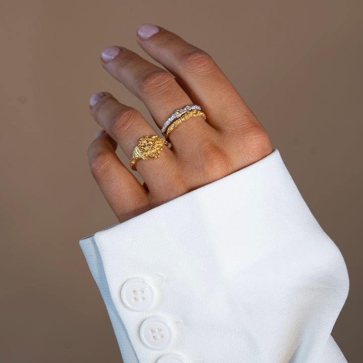 SILKE X SISTIE - Ring gold-plated recycled silver Onesize