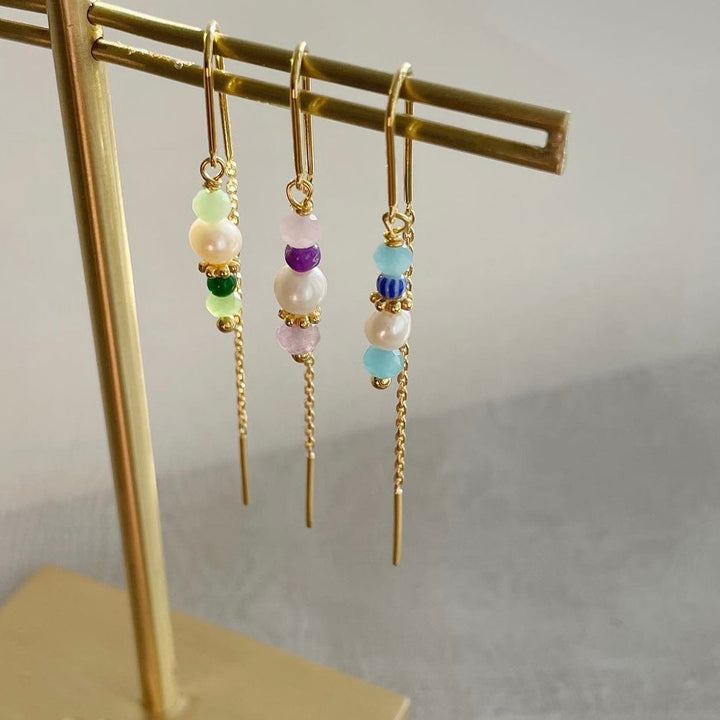 Simona - Earring blue Gold plated