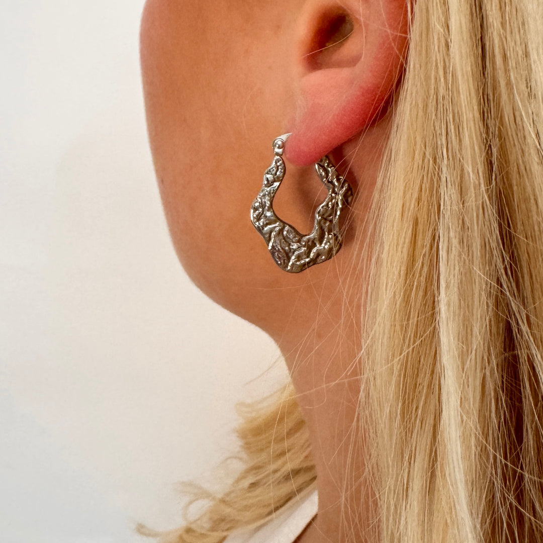 Wavy - Øreringe Stål