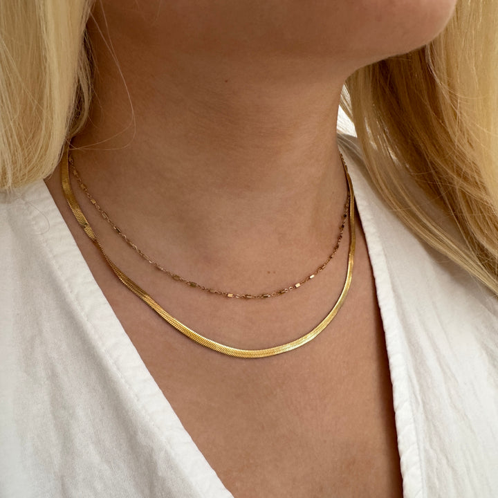 Square - Halskæde Forgyldt