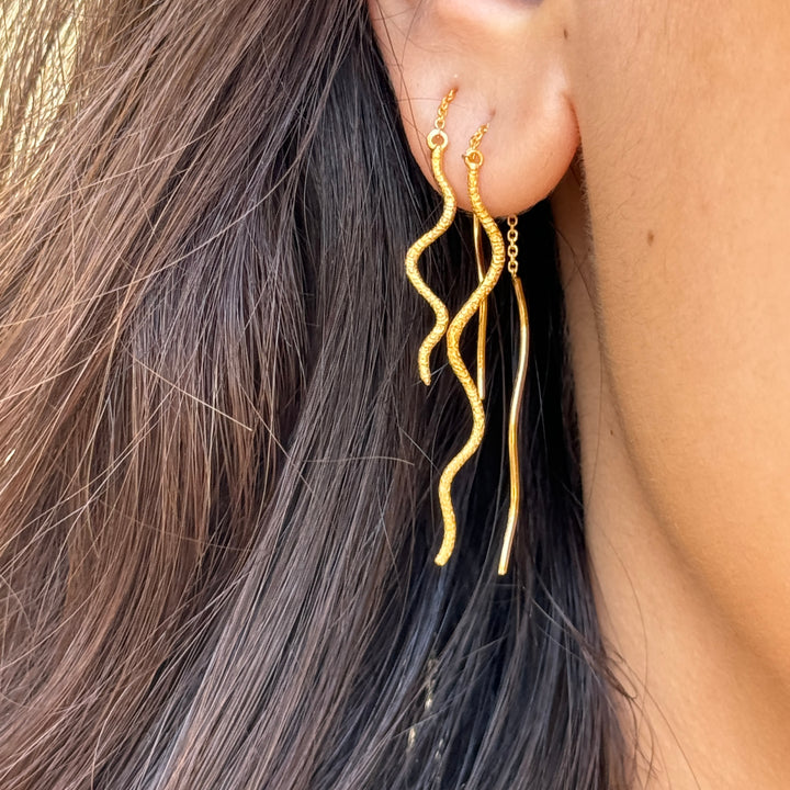 Wavy - Earrings Gold plated