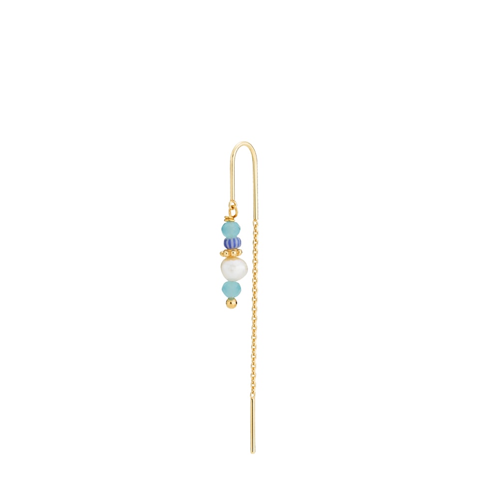 Simona - Earring blue Gold plated