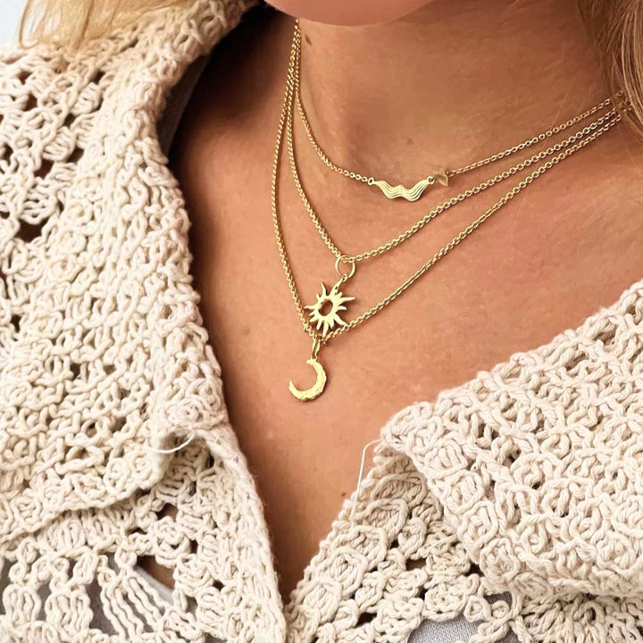 Universe - Halskæde med vedhæng Forgyldt