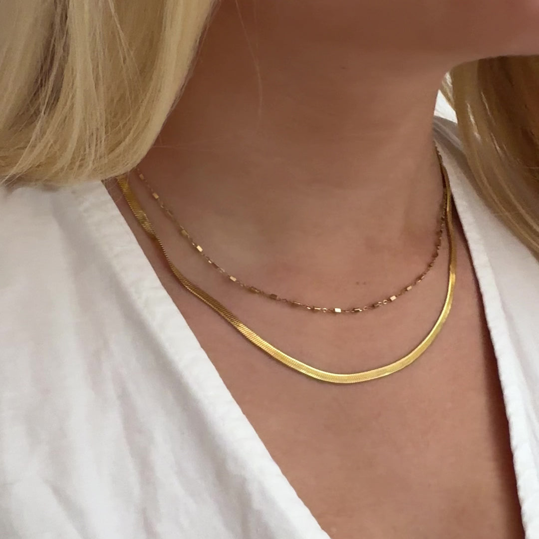 Square - Halskæde Forgyldt