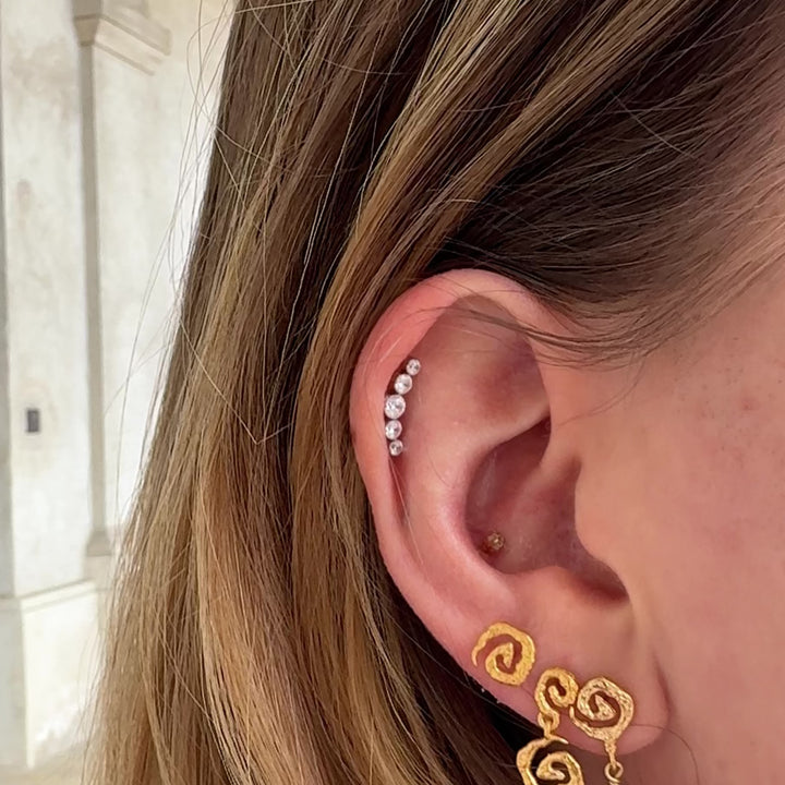 Cirkeline - Piercing gold-plated with zircons