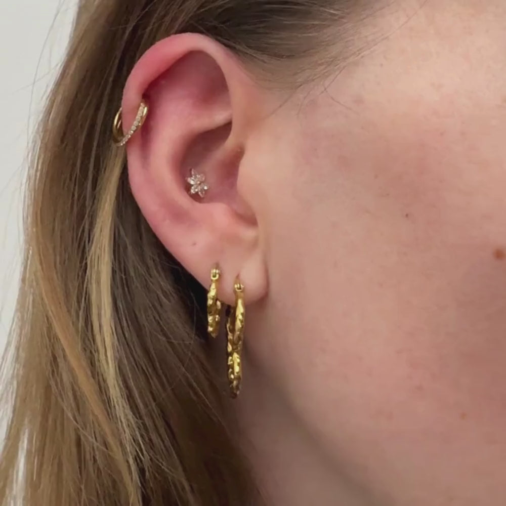 Ringline dobbelt - Helix Forgyldt med zirkoner