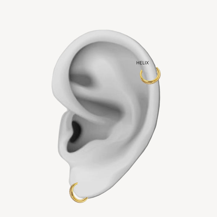 Ringline dobbelt - Helix Forgyldt med zirkoner