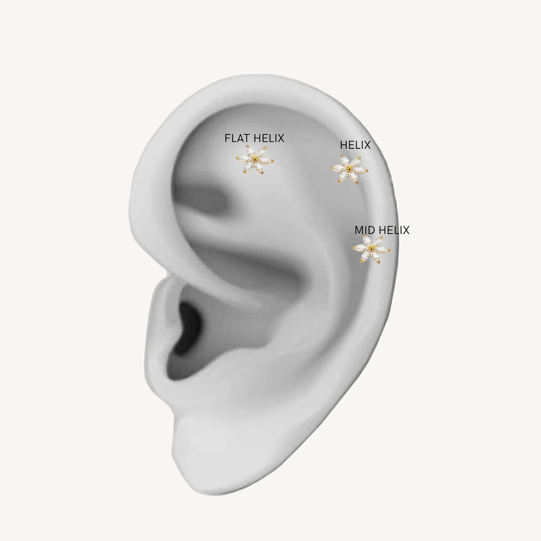 Fnug - Helix forgyldt med zirkoner