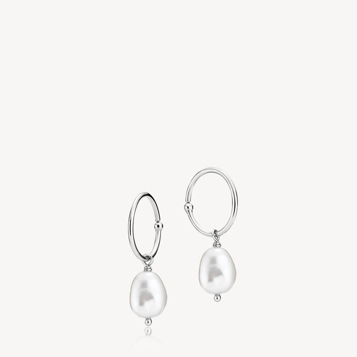 YOUNG ONE - Earring shiny recycled silver freshwater pearls