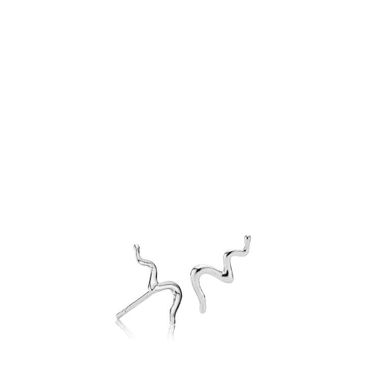 YOUNG ONE SNAKE - Ear stud shiny rhodium pl. recycled silver