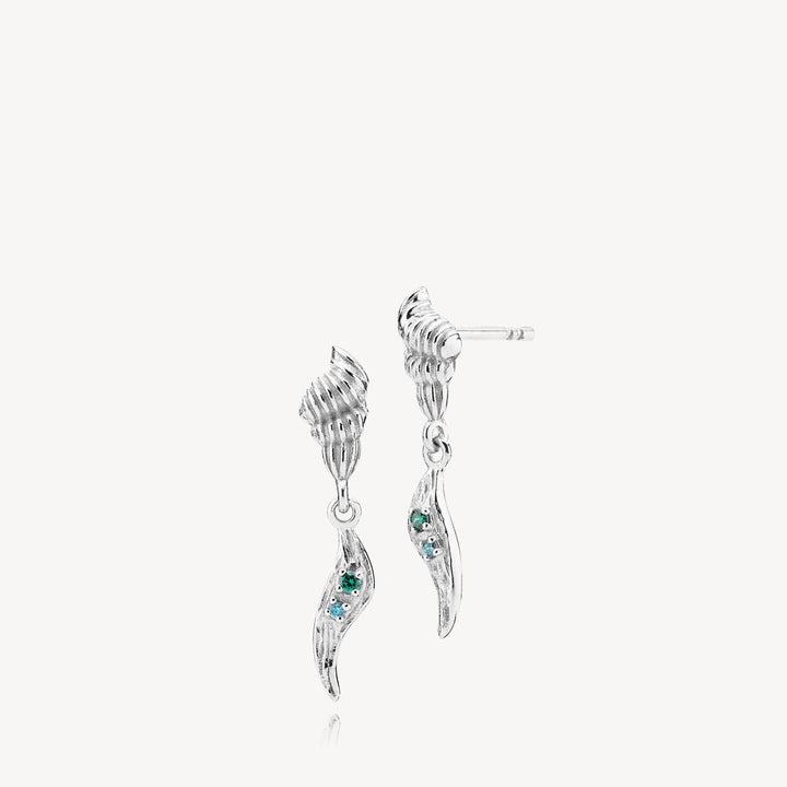 Kaia - Earring Silver with green onyx and blue topaz