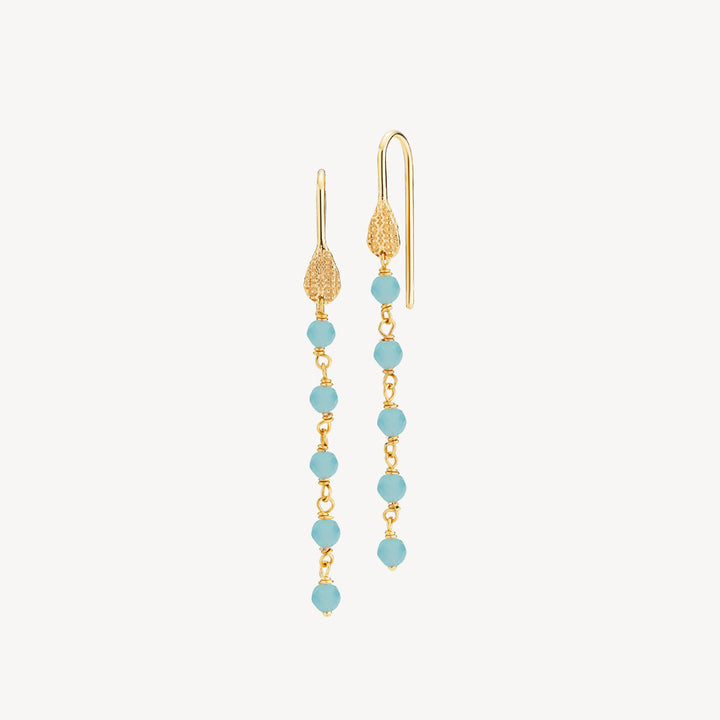 Boheme - Long earring blue Gold plated