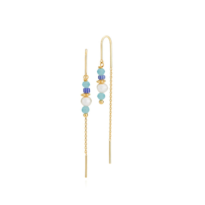 Simona - Earring blue Gold plated