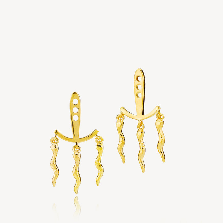 Pink - Earrings Pendant Gold Plated